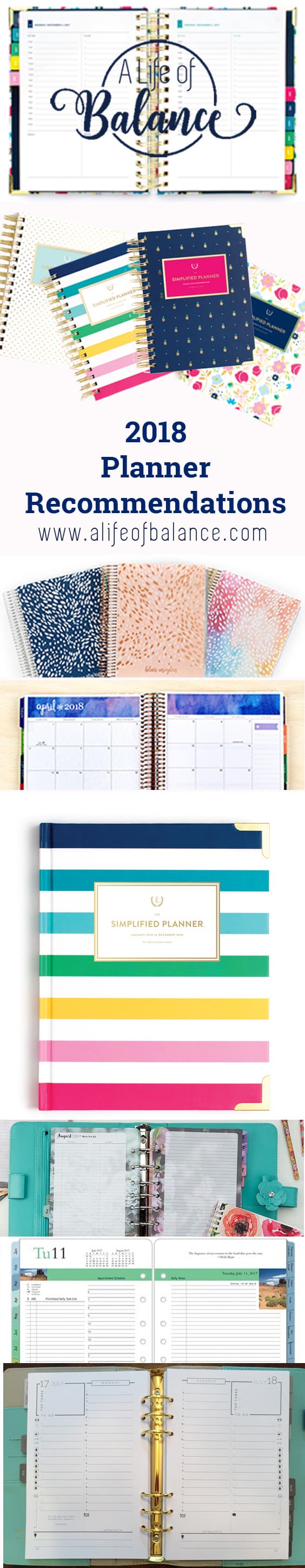 2018 Planner A Life of Balance